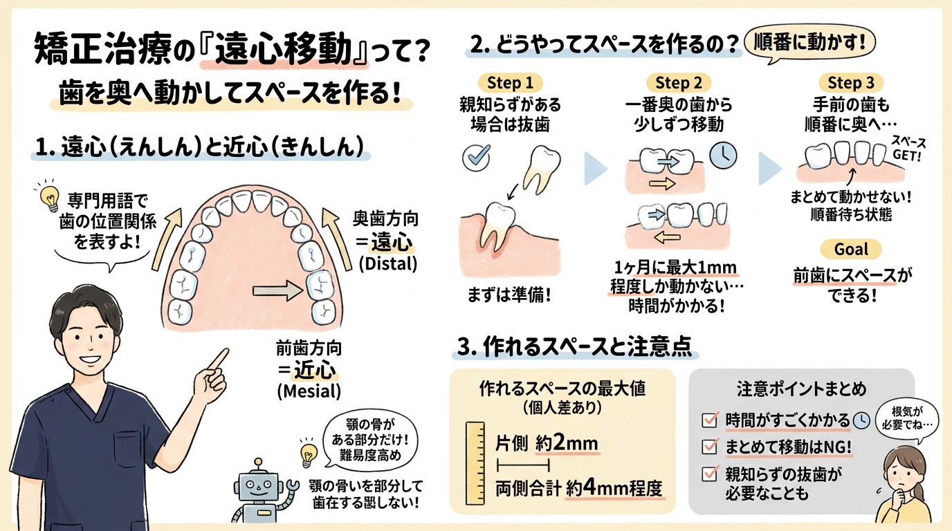 歯列矯正の遠心移動って何？の図解