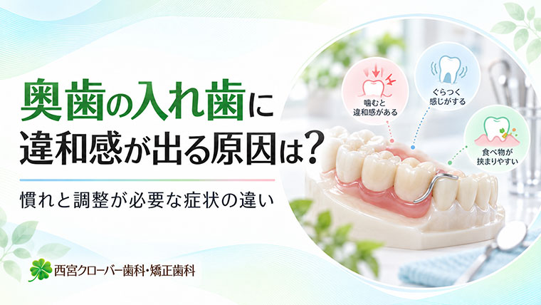 奥歯の入れ歯に違和感が出る原因は？慣れと調整が必要な症状の違い