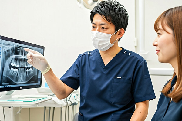 説明する歯科医師
